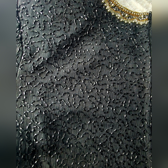 Vintage Elegant LAURENCE KAZAR Silk Blouse - intricate beading & sequin details - Picture 11 of 12